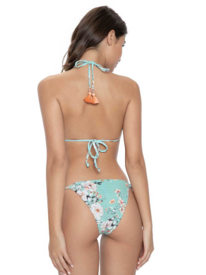 Pq Swim Posies Embroidered Tie Bikini Bottom