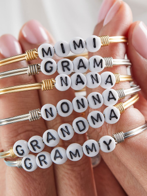 Nana Letter Bead Bangle Bracelet