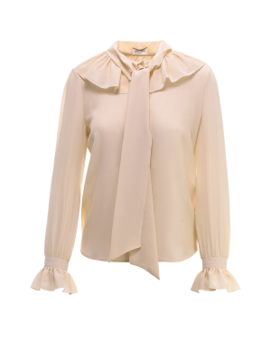 Saint Laurent Ruffle Detail Pussybow Blouse