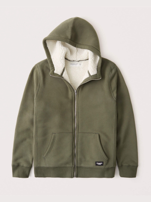 Sherpa Lined Full-zip Hoodie