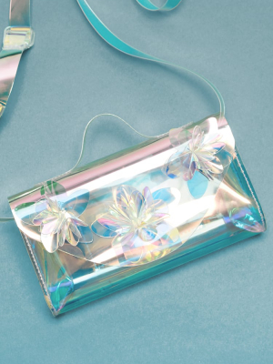 Iridescent Floral Crossbody Bag