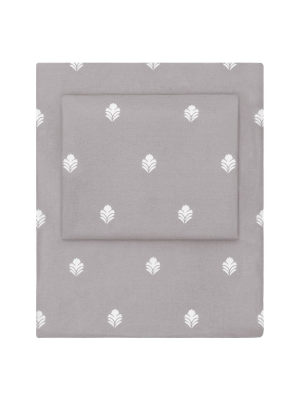 Grey Flora Sheet Set  (fitted, Flat, & Pillow Cases)