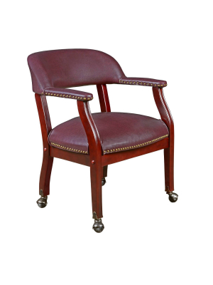 Columbia Captain Chair With Casters Burgundy - Regency