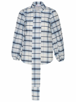 Redvalentino Checked Pussy Bow Shirt