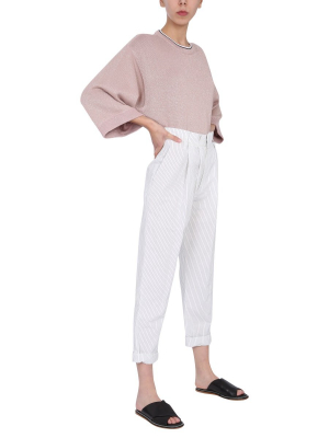 Brunello Cucinelli Pinstriped Cropped Trousers