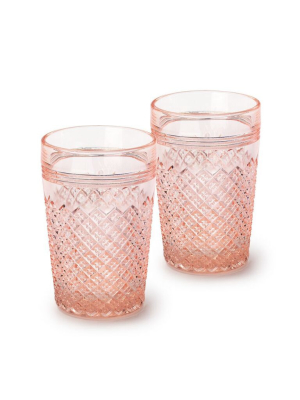 Pink Glass Tumbler Set Of 4