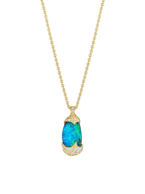 Zozo Boulder Opal Pendant Necklace