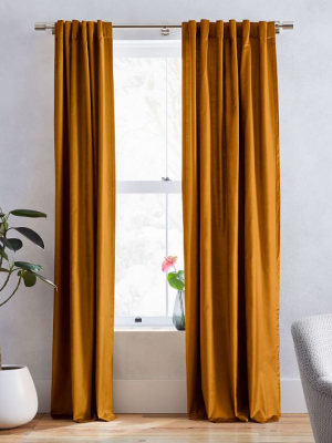 Cotton Luster Velvet Curtain - Golden Oak