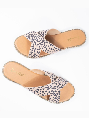 Cheetah Print Criss Cross Sandals