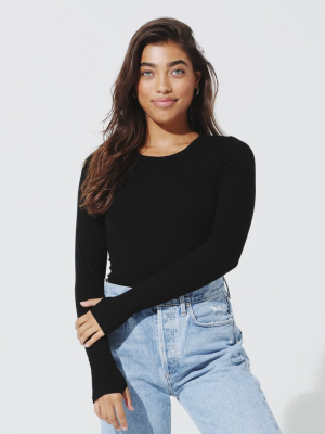 Olivia Rib Top - Onyx