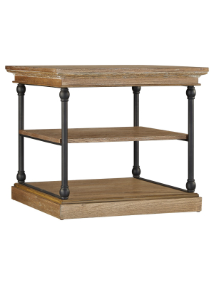 Belvidere 2 - Shelf Accent Table - Vintage Oak - Inspire Q