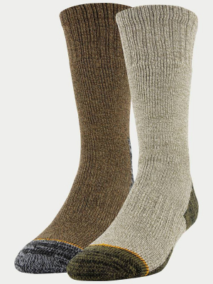 Signature Gold By Goldtoe Men's Heavyweight Boot Crew Socks 2pk - 6-12.5