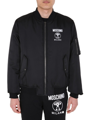 Moschino Double Question Mark Padded Bomber Jacket