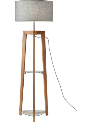 Herblay Shelf Floor Lamp Natural/gray