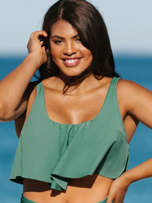 Bree Ruffle Tankini Plus Size Bikini Top