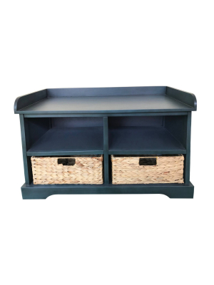 Hayden Storage Bench With 2 Baskets - Decor Therapy