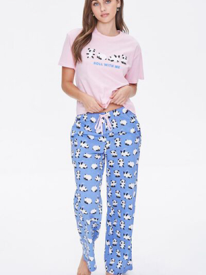 Roll With Me Tee & Pajama Pants Set