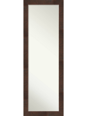 18" X 52" Wildwood Framed On The Door Mirror Brown - Amanti Art