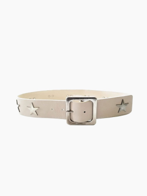 Starburst Leather Belt - Natural