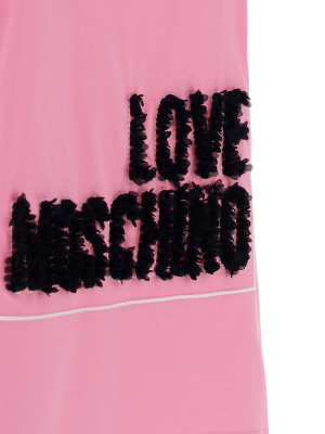 Love Moschino Logo Embroidered Crewneck T-shirt