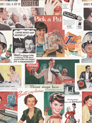 Retro Ads Wallpaper In Multi From The Eclectic Collection By Mind The Gap