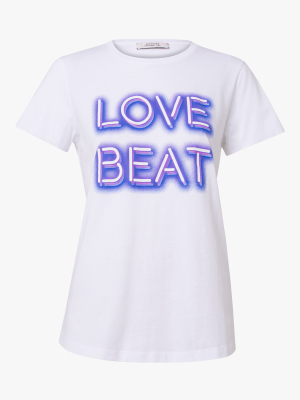 Neon 'love Beat' Crewneck Tee