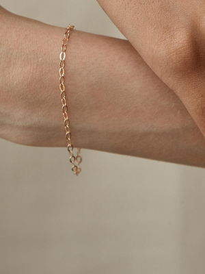 Sparkly Flat Oval Chain Bracelet