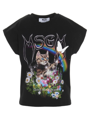 Msgm Graphic Printed T-shirt