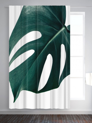 Americanflat Monstera Close Up By Nuada Blackout Rod Pocket Single Curtain Panel 50x84