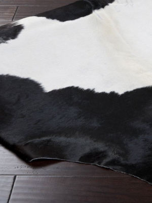 Duke Ivory/black Cowhide Rug