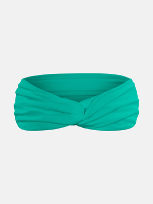 Green Silk Turban Twisted Headband