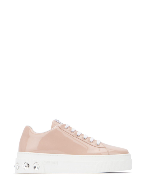 Miu Miu Platform Crystal Embellished Sneakers