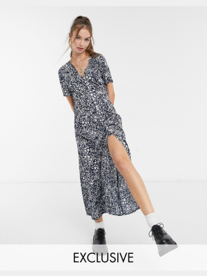 Wednesday's Girl Button Up Maxi Tea Dress In Star Print