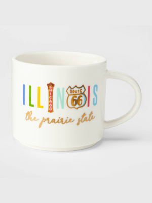 16oz Porcelain Illinois The Prairie State Mug Cream - Threshold™