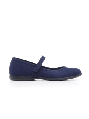 Classic Canvas Mary Janes In Navy Blue