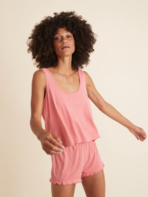 Luxe Rib Tank In Tea Rose