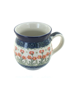 Blue Rose Polish Pottery Peach Posy Bubble Mug