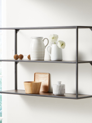 Booker Double Wide Rectangle Wall Display Shelf