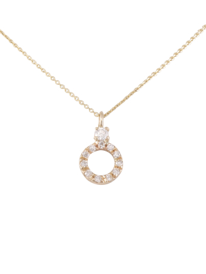 14k Pave Doorknocker Necklace