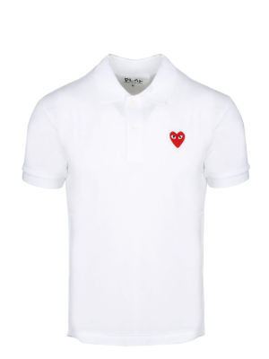 Comme Des Garçons Play Heart Logo Polo Shirt