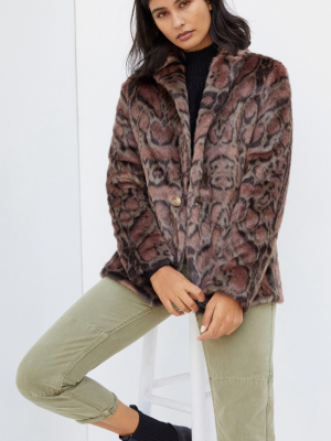 Leopard Faux Fur Blazer