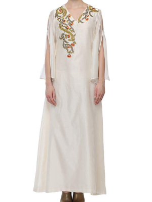 Cut-out Sleeves Embroidered Kurta