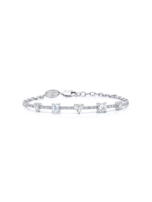 Fancy Cut Diamond 18k White Gold Bracelet