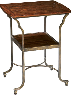 Hekman 87216 Hekman Metal Base Side Table 8-7216 Cognac