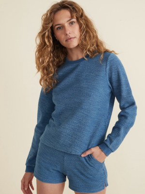 Daria Textured Sweatshirt In Indigo
