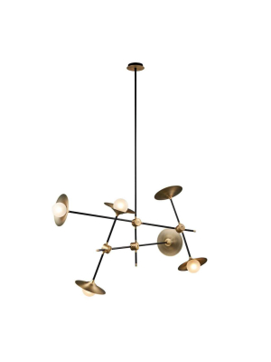 Modern Collared Baton Chandelier - Large