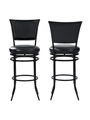 Rachel Swivel Barstool Black With Cushion - Crosley