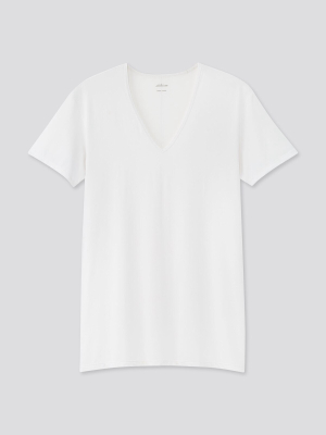 Men Airism V-neck Short-sleeve T-shirt