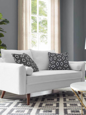 Raylee Upholstered Fabric Sofa White