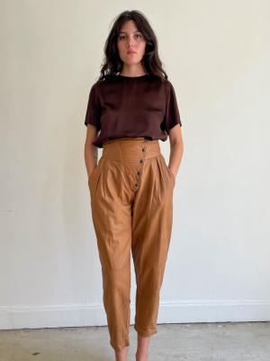 Camel Leather 80's Pants